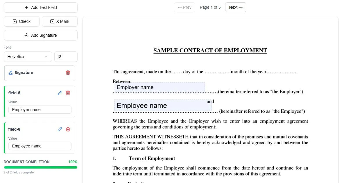Modified document view